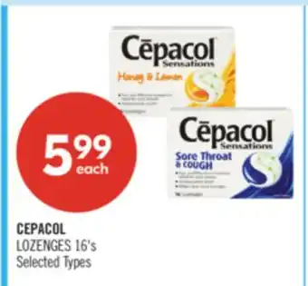 Shoppers Drug Mart CEPACOL LOZENGES 16's offer