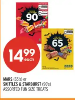 Shoppers Drug Mart MARS (65's) or SKITTLES & STARBURST (90's) ASSORTED FUN SIZE TREATS offer