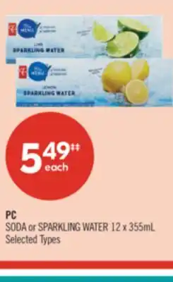Shoppers Drug Mart PC SODA or SPARKLING WATER offer