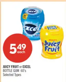 Shoppers Drug Mart JUICY FRUIT or EXCEL BOTTLE GUM 60's offer