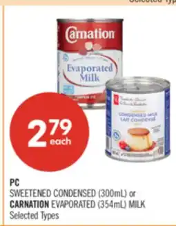 Shoppers Drug Mart PC SWEETENED CONDENSED (300mL) or CARNATION EVAPORATED (354mL) MILK offer