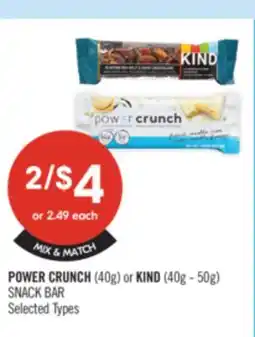Shoppers Drug Mart POWER CRUNCH (40g) or KIND (40g - 50g) SNACK BAR offer