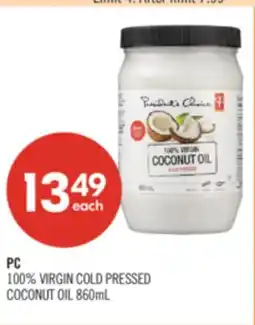 Shoppers Drug Mart PC 100% VIRGIN COLD PRESSED COCONUT OIL offer