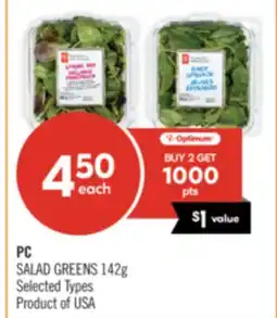 Shoppers Drug Mart PC SALAD GREENS offer