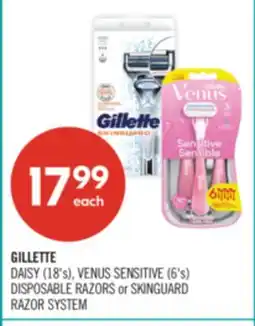 Shoppers Drug Mart GILLETTE DAISY (18's), VENUS SENSITIVE (6's) DISPOSABLE RAZORS or SKINGUARD RAZOR SYSTEM offer