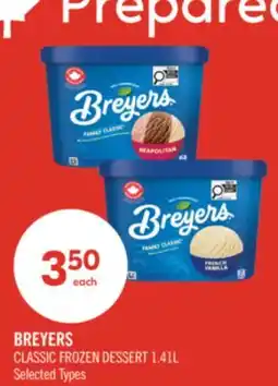 Shoppers Drug Mart BREYERS CLASSIC FROZEN DESSERT 1.41L offer