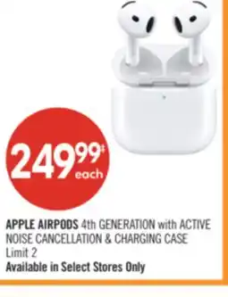 Shoppers Drug Mart Apple Airpods 4th Generation with Active Noise Cancellation & Charging Case offer