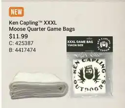 Cabela's Ken Capling XXXL Moose Quarter Game Bags offer