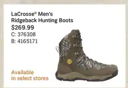 Cabela's LaCrosse Men׳s Ridgeback Hunting Boots offer