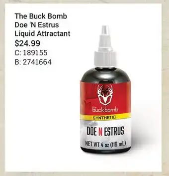 Cabela's The Buck Bomb Doe 'N Estrus Liquid Attractant offer
