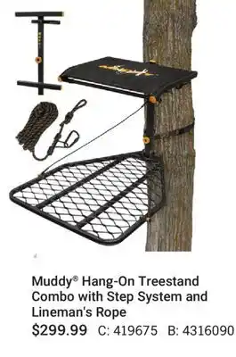 Cabela's Muddy Hang-On Treestand Combo with Step System and Lineman's Rope offer