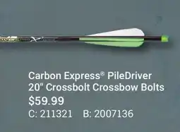 Cabela's Carbon Express PileDriver 20 Crossbolt Crossbow Bolts offer