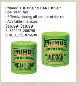 Cabela's Primos THE Original CAN Estrus Doe Bleat Call offer