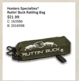 Cabela's Hunters Specialties Ruttin' Buck Rattling Bag offer