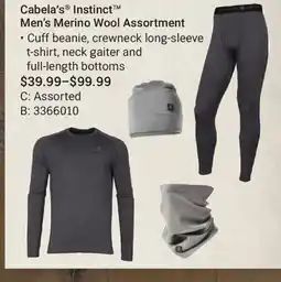 Cabela's Cabela׳s Instinct Men's Merino Wool Assortment offer