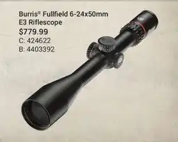 Cabela's Burris Fullfield 6-24x50mm E3 Riflescope offer