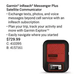 Cabela's Garmin inReach Messenger Plus Satellite Communicator offer