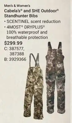 Cabela's Cabela's and SHE Outdoor Standhunter Bibs offer