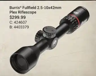 Cabela's Burris Fullfield 2.5-10x42mm Plex Riflescope offer