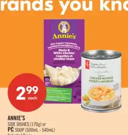Shoppers Drug Mart ANNIE'S SIDE DISHES (170g) or PC SOUP (500mL - 540mL) offer