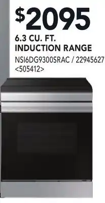 RONA SAMSUNG 6.3 CU. FT. INDUCTION RANGE offer