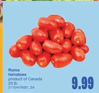 Wholesale Club ROMA TOMATOES, 25 LB offer