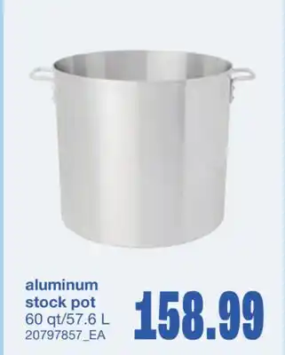 Wholesale Club ALUMINUM STOCK POT, 60 QT/57.6 L offer