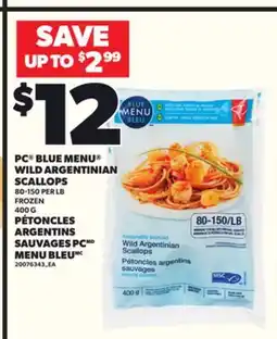 Independent City Market PC BLUE MENU WILD ARGENTINIAN SCALLOPS, 80-150 PER LB, 400 G offer