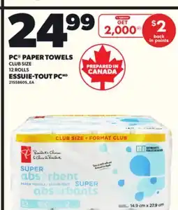 Independent City Market PC PAPER TOWELS, 12 ROLLS offer