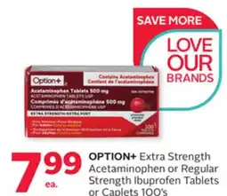 Rexall OPTION + Extra Strength Acetaminophen or Regular Strength Ibuprofen Tablets or Caplets 100' s offer