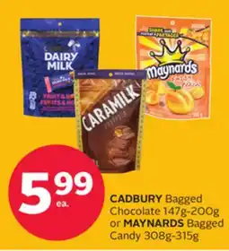 Rexall CADBURY Bagged Chocolate 147g-200g or MAYNARDS Bagged Candy 308g-315g offer