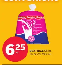 Rexall BEATRICE Skim, 1% or 2% Milk 4L offer