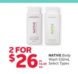 Rexall NATIVE Body Wash offer