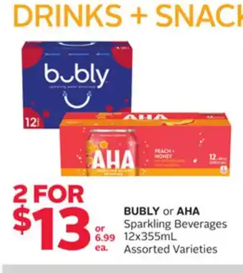 Rexall BUBLY or AHA Sparkling Beverages offer