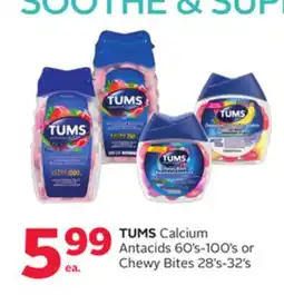 Rexall TUMS Calcium Antacids 60's-100's or Chewy Bites 28' s-32's offer