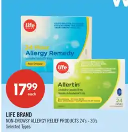 Shoppers Drug Mart LIFE BRAND NON-DROWSY ALLERGY RELIEF PRODUCTS offer