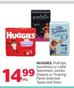 Rexall HUGGIES, Pull. Ups, Goodnites or Little Swimmers Jumbo Diapers or Training Pants offer