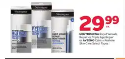 Rexall NEUTROGENA Rapid Wrinkle Repair or Triple Age Repair or AVEENO Calm + Restore Skin Care offer