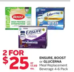 Rexall ENSURE, BOOST or GLUCERNA Meal Replacement Beverage offer