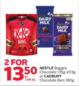 Rexall NESTLÉ Bagged Chocolate 135g-203g or CADBURY Chocolate Bars 180g offer