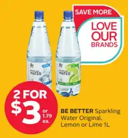 Rexall BE BETTER Sparkling Water Original, Lemon or Lime offer