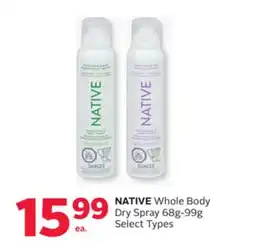 Rexall NATIVE Whole Body Dry Spray offer