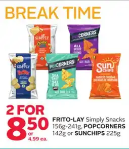 Rexall FRITO-LAY Simply Snacks 156g-241g, POPCORNERS 142g or SUNCHIPS 225g offer