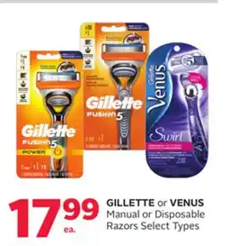 Rexall GILLETTE or VENUS Manual or Disposable Razors offer