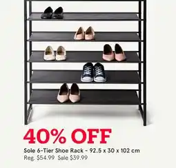 Kitchen Stuff Plus Sole 6-Tier Shoe Rack-92.5 x 30 x 102 cm offer