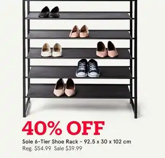 Kitchen Stuff Plus Sole 6-Tier Shoe Rack-92.5 x 30 x 102 cm offer