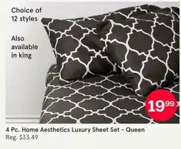 Kitchen Stuff Plus 4 Pc. Home Aesthetics Luxury Sheet Set - Queen offer