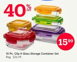 Kitchen Stuff Plus 10 Pc. Clip It Glass Storage Container Set offer