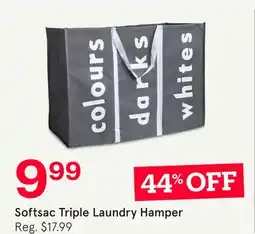 Kitchen Stuff Plus Softsac Triple Laundry Hamper offer