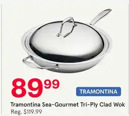 Kitchen Stuff Plus Tramontina Sea-Gourmet Tri-Ply Clad Wok offer